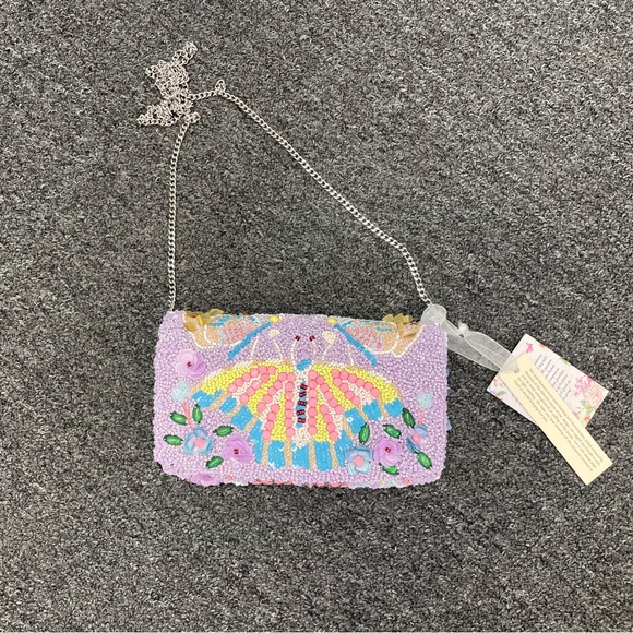 Beaded Purple Butterfly Crossbody Bag- TikTok Viral - Picture 5 of 6